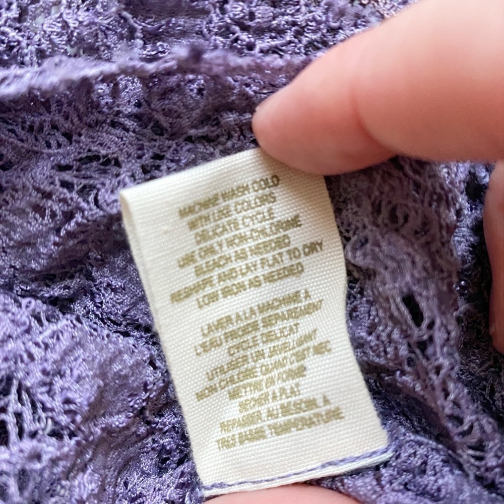 Free People Purple Lace Baby Doll Top, Size XS - Picture 7 of 10